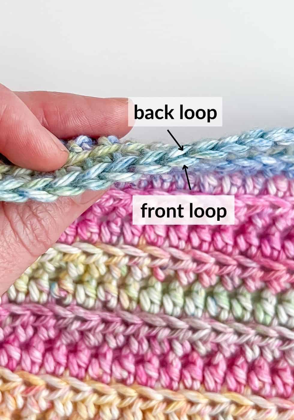 Front loop and back loop crochet