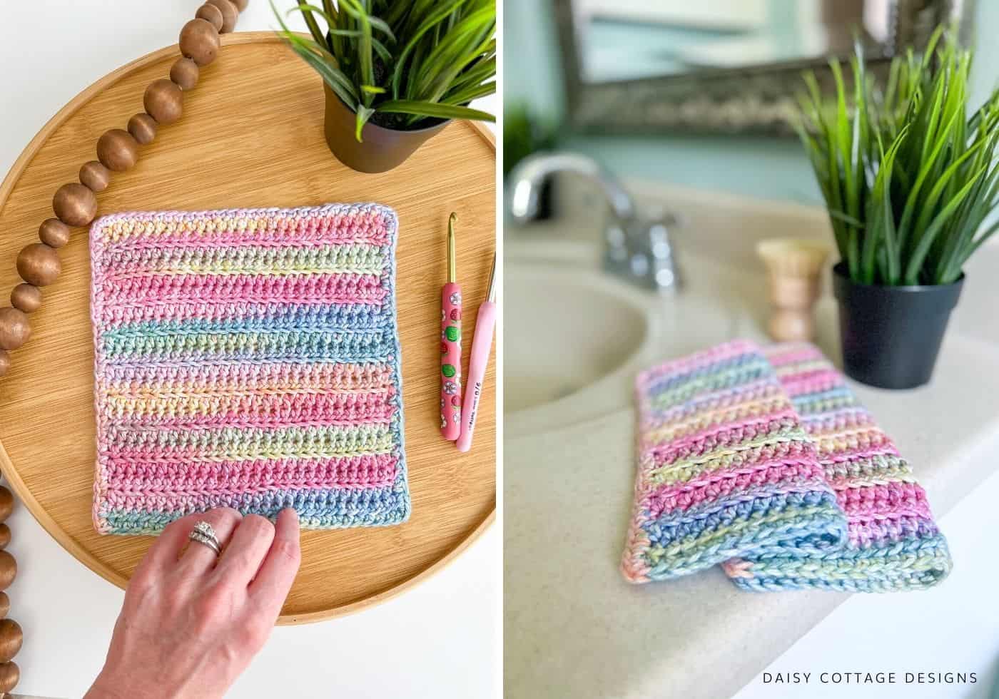 Simple Crochet Dishcloth - Daisy Cottage Designs