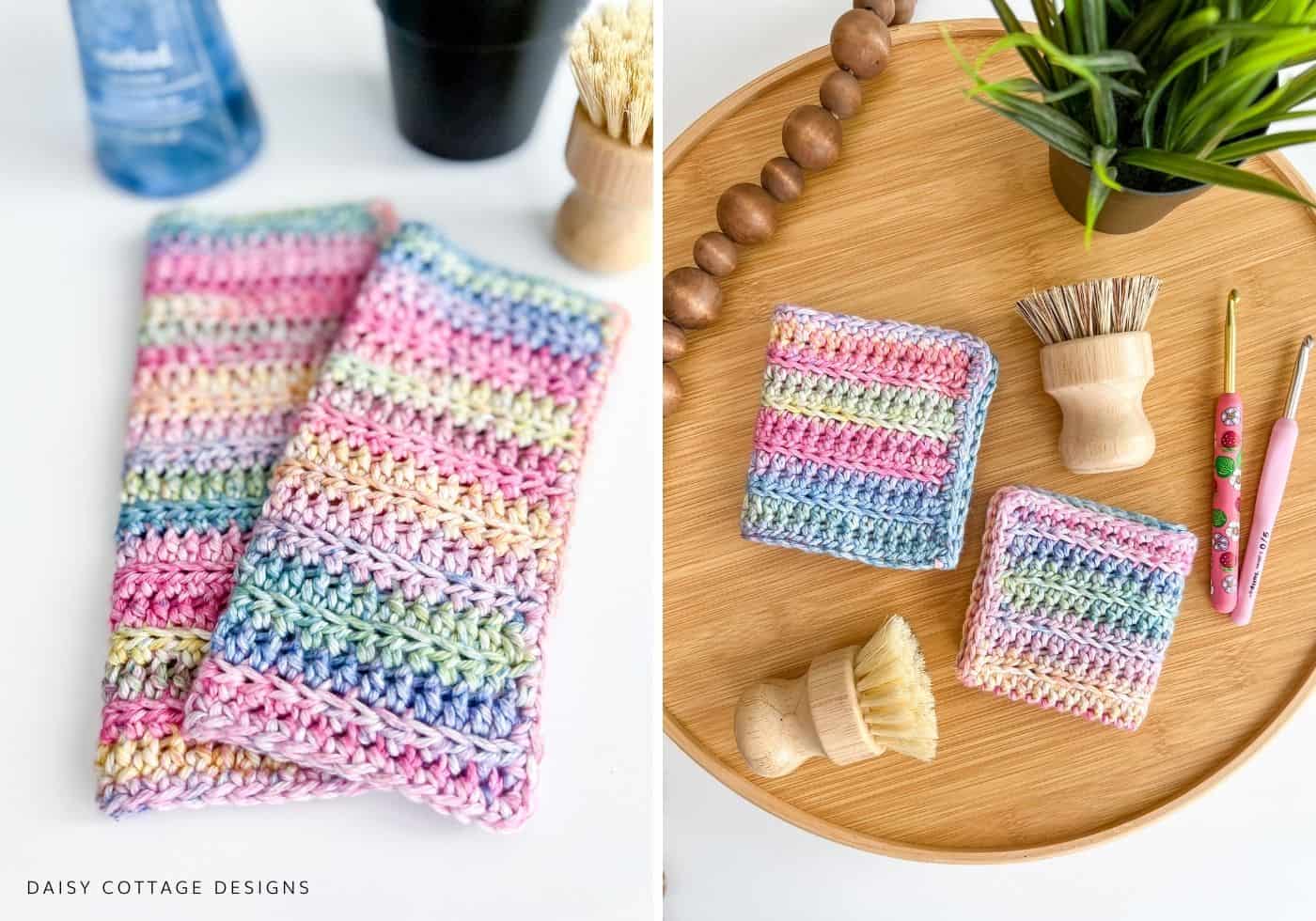 Folded Crochet Dishcloths