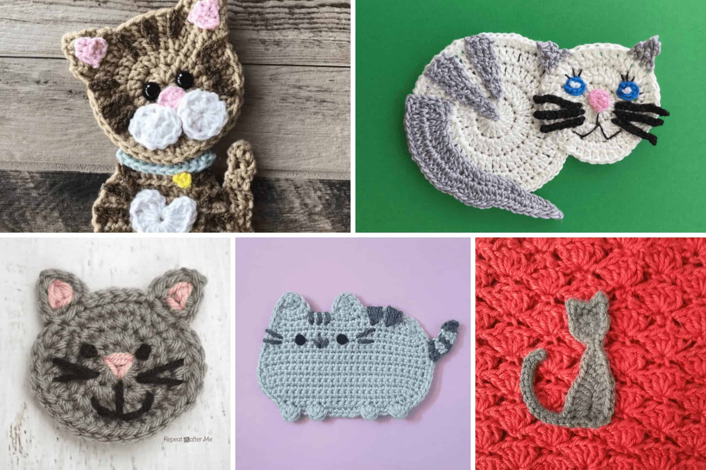Crochet Cat Appliques 