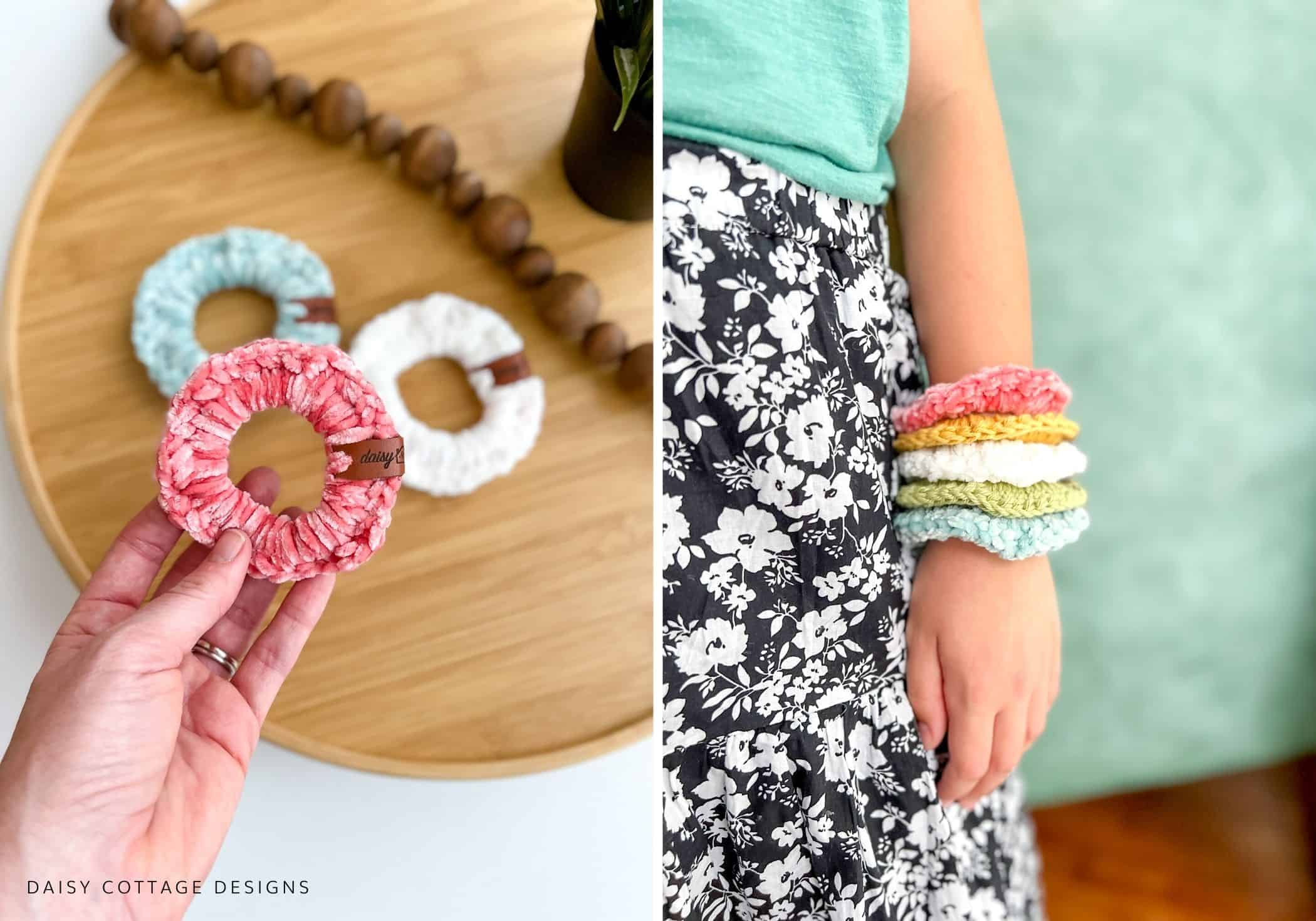 crochet hair scrunchies