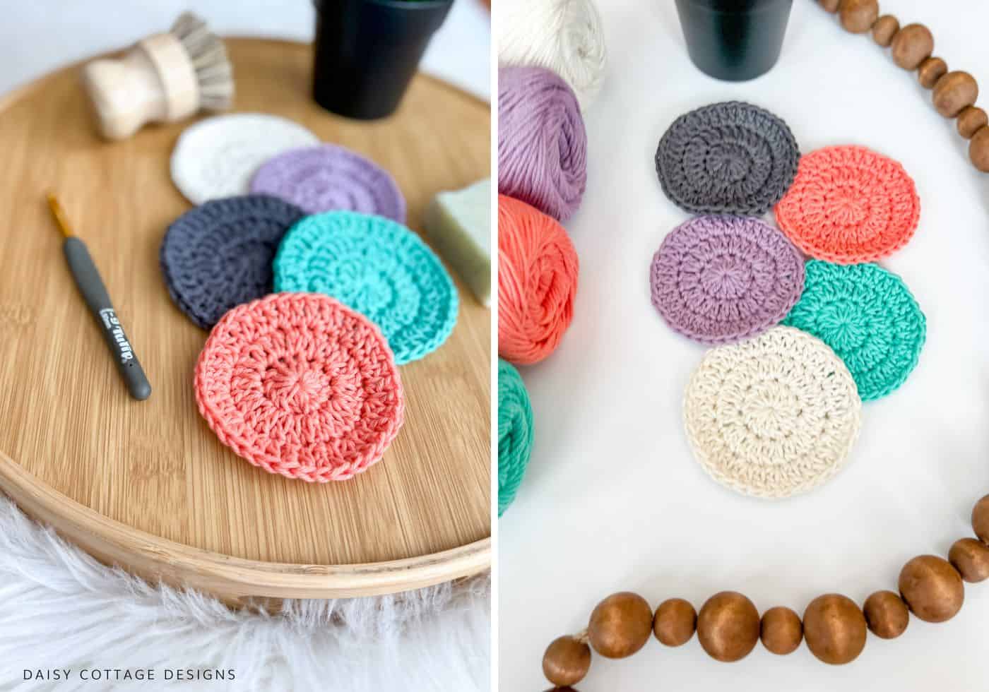 Reusable Cotton Crochet Face Scrubbies - Free Pattern - Sarah Maker