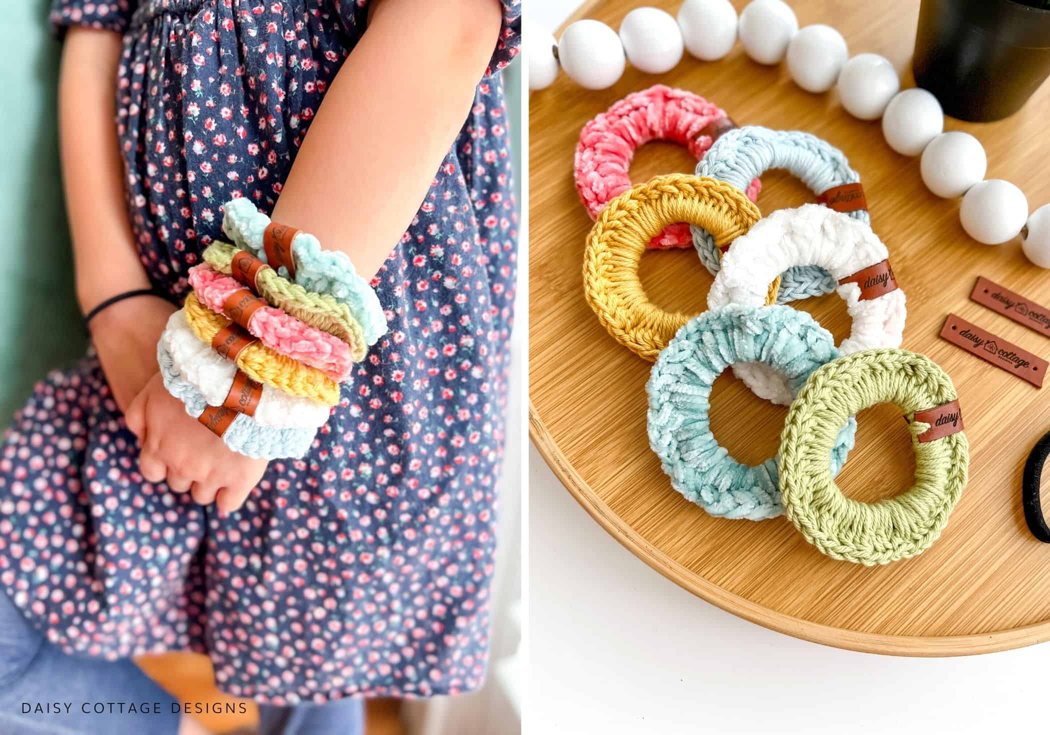 Crochet Scrunchies (Free Crochet Pattern & Video) Daisy Cottage Designs