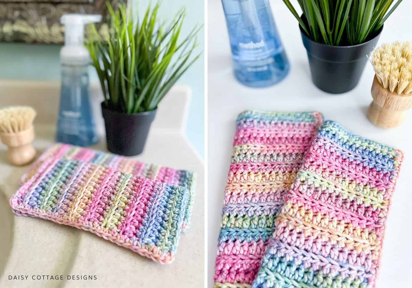 Spring crochet washcloth