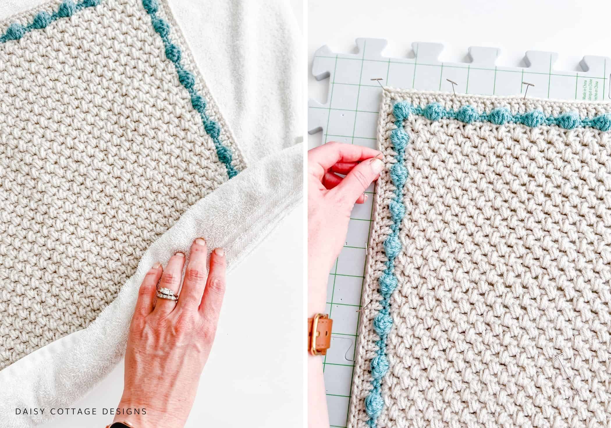 blocking a crochet blanket