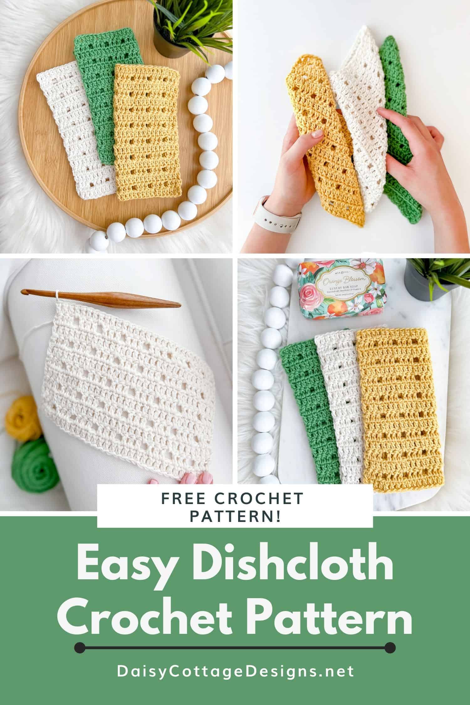 Easy Double Crochet Dishcloth Pattern for Beginners - sigoni macaroni