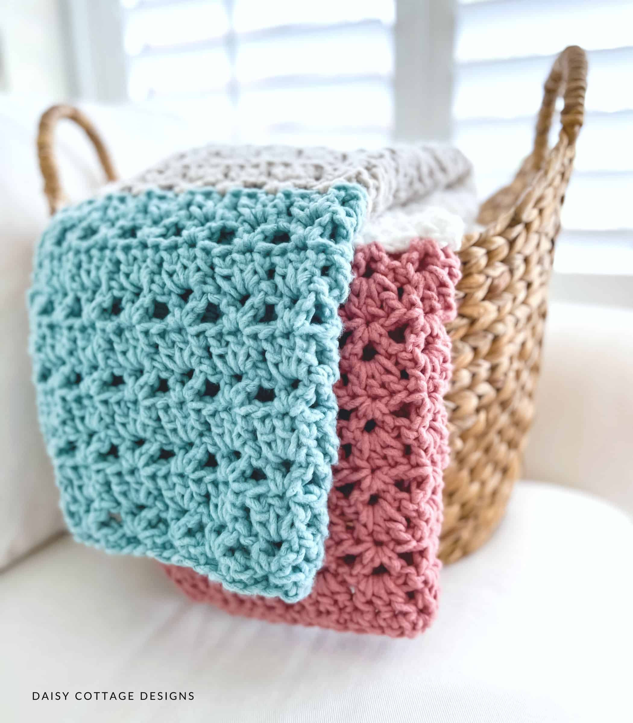 Forever Fleece Blanket draped over a basket