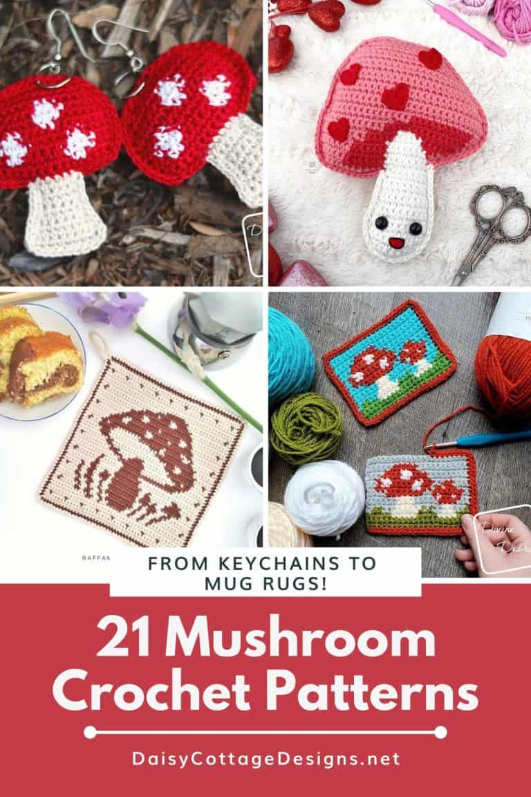 21 Mushroom Crochet Patterns (Mug Rugs to Keychains)