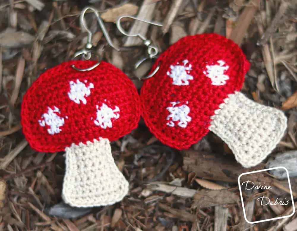 Crochet Mushroom Earrings