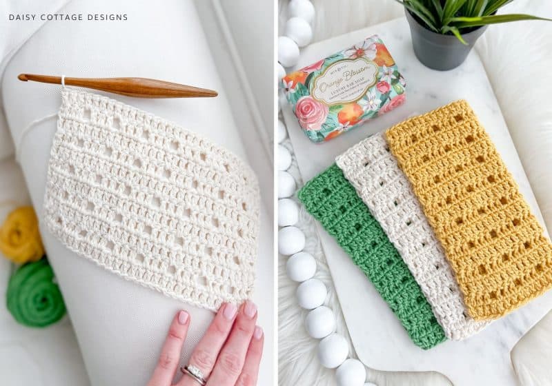 Easy Crochet Dishcloth Pattern (A Quick Project!) Daisy Cottage Designs
