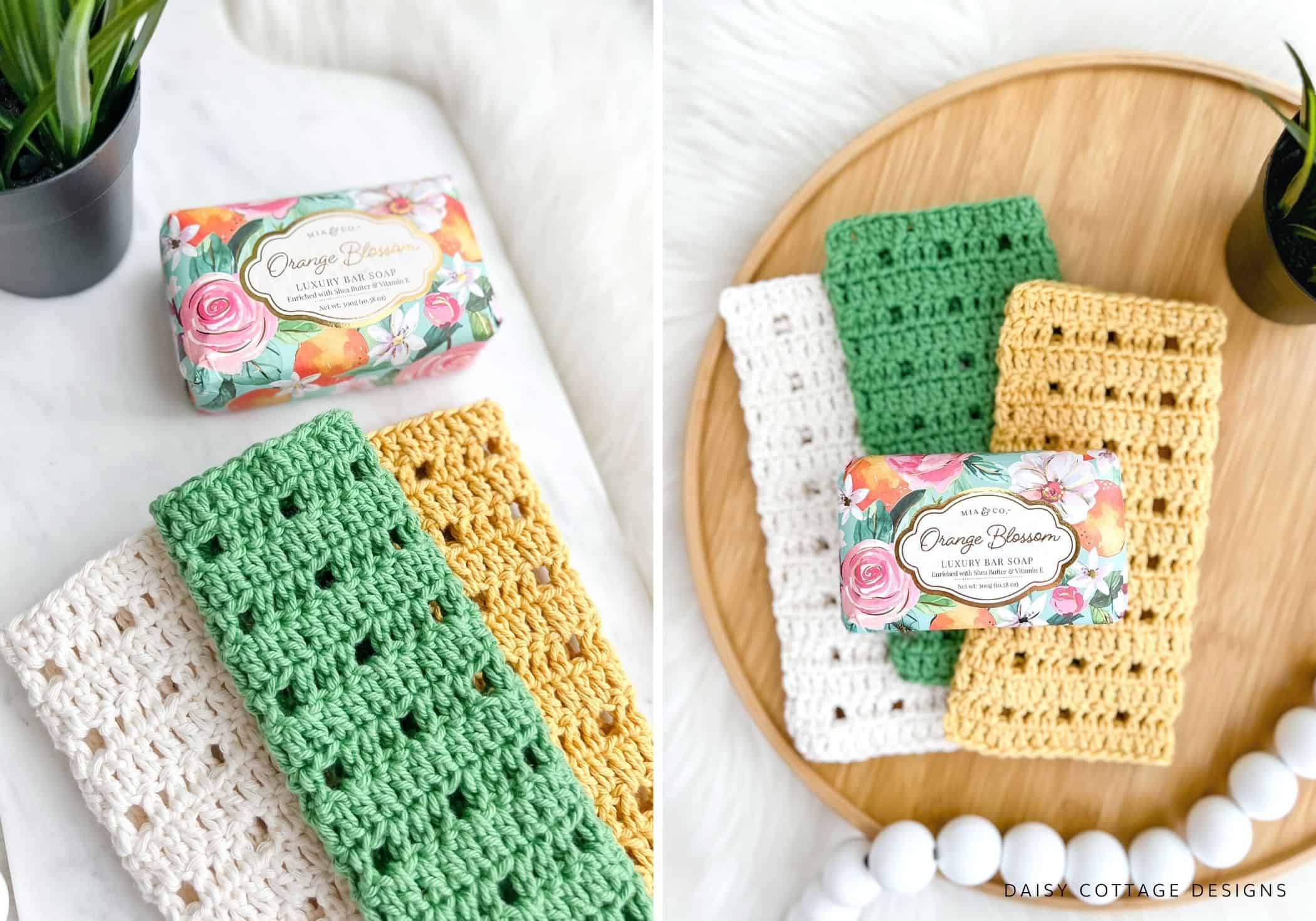 9 Easy Crochet Dishcloth Patterns (Beginner Friendly) - Daisy Cottage  Designs