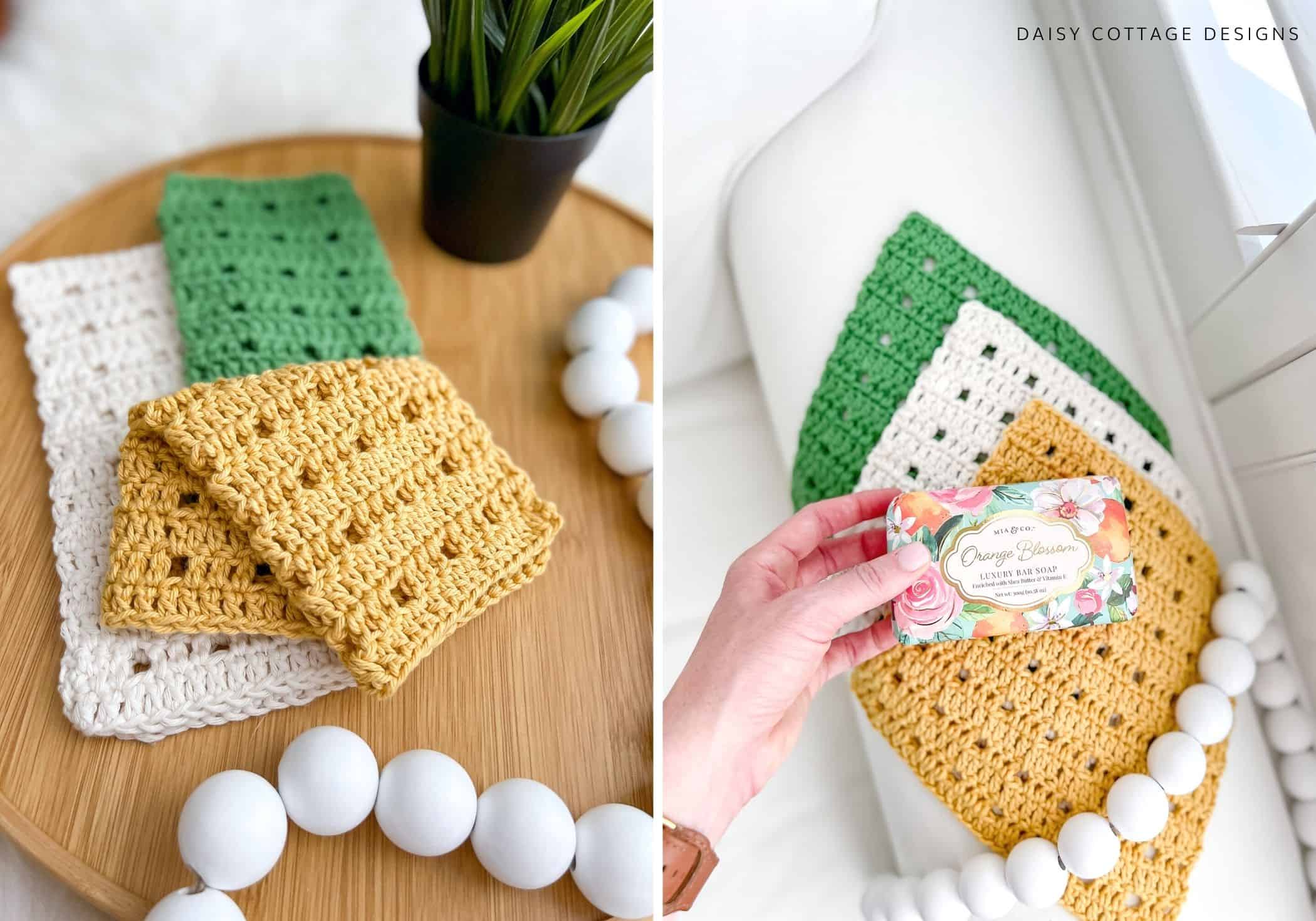 Simple Crochet Dishcloth - Daisy Cottage Designs