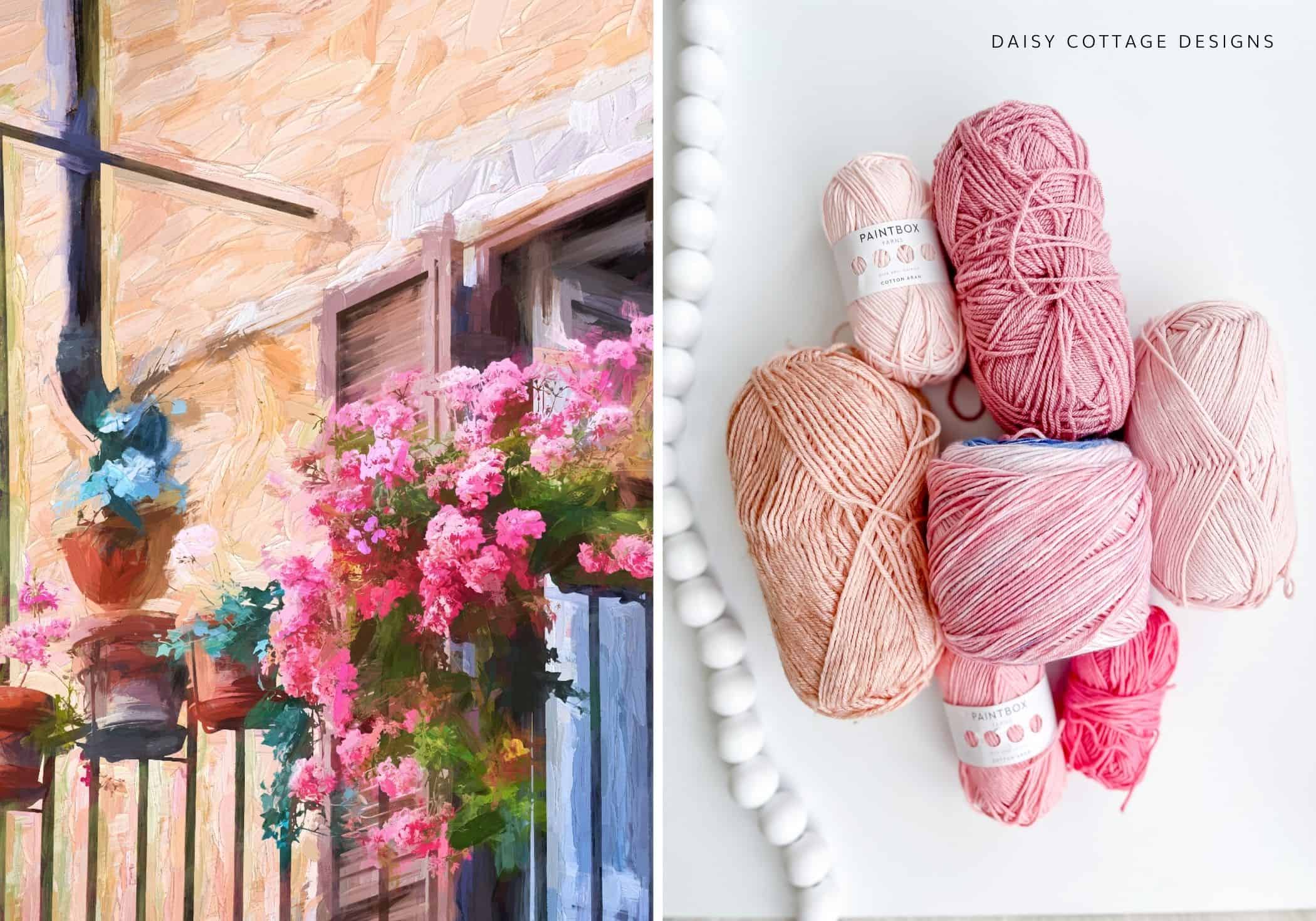 pink yarn shades