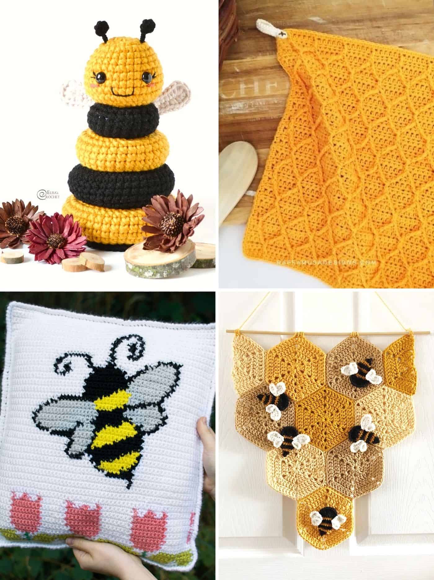 17 Easy Crochet Bee Patterns (Stuffies To Pillows!) - Daisy Cottage Designs