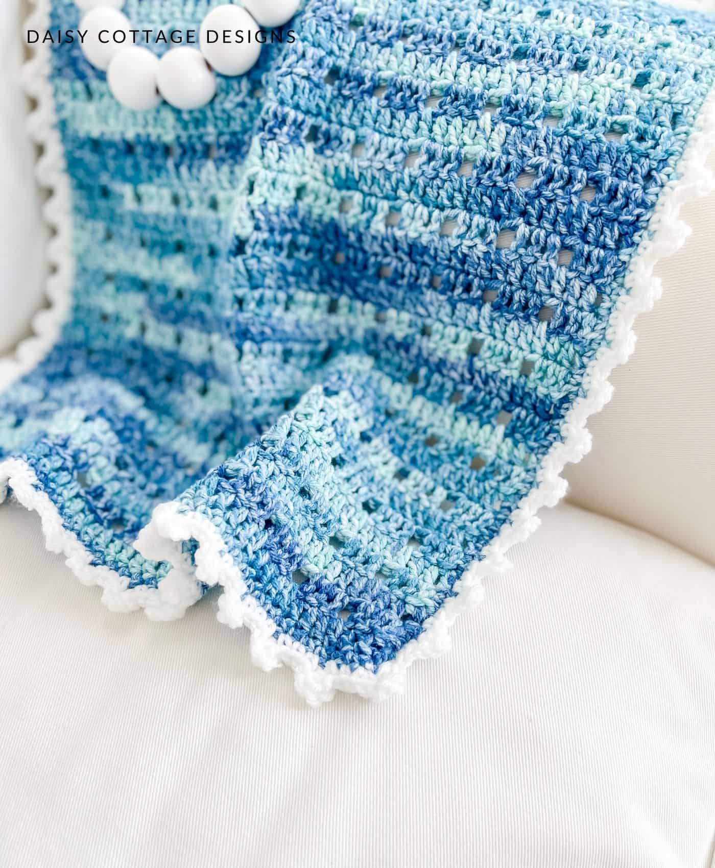 Double Crochet blanket with picot edging