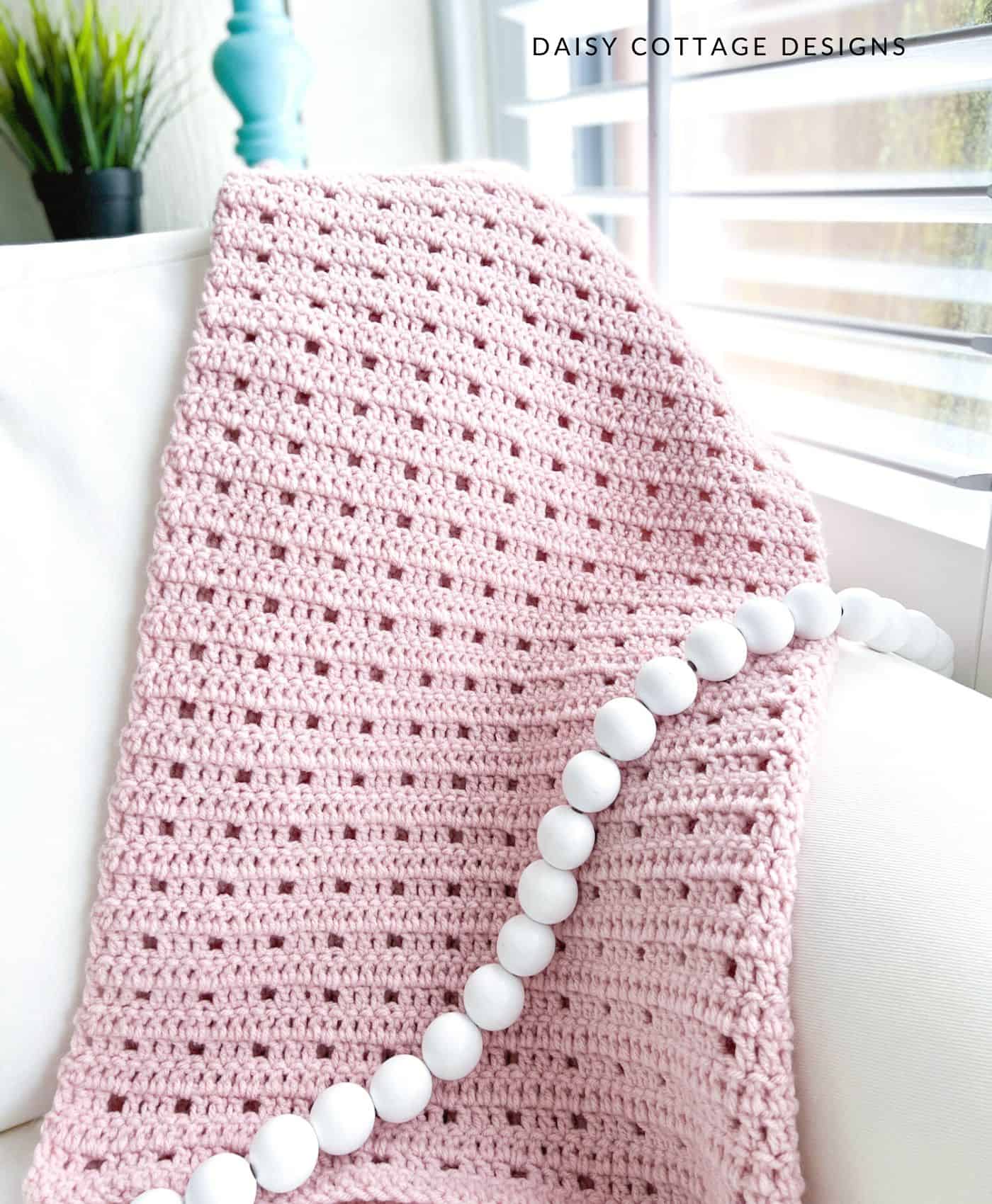 Pink crochet 2025 baby blanket