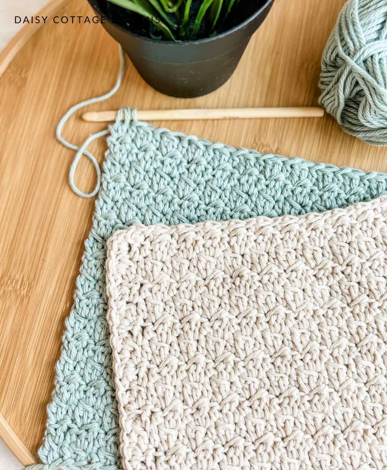 9 Easy Crochet Dishcloth Patterns (Beginner Friendly) Daisy Cottage