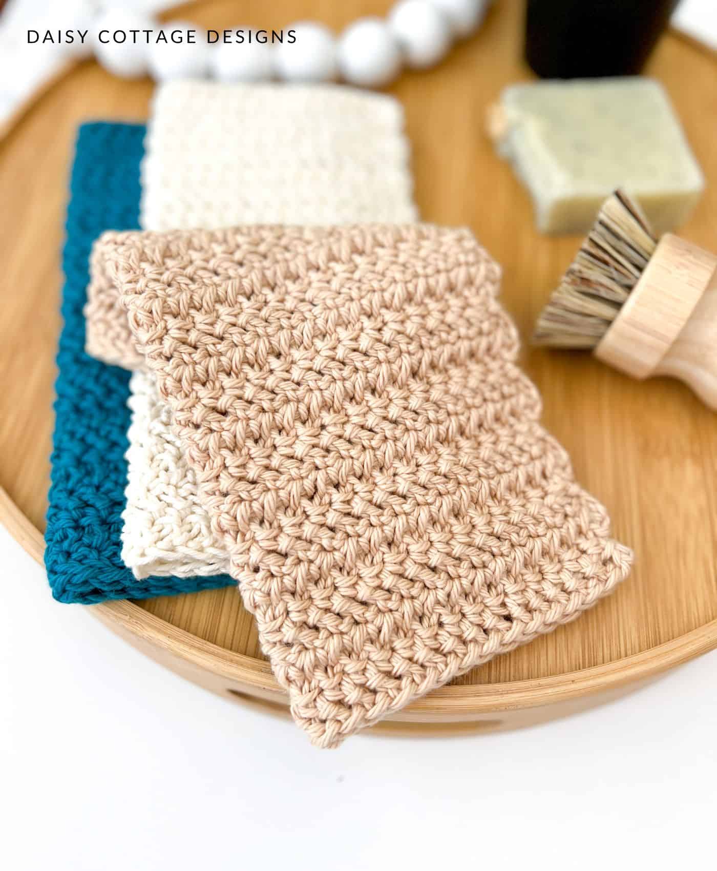 9 Easy Crochet Dishcloth Patterns (Beginner Friendly) - Daisy