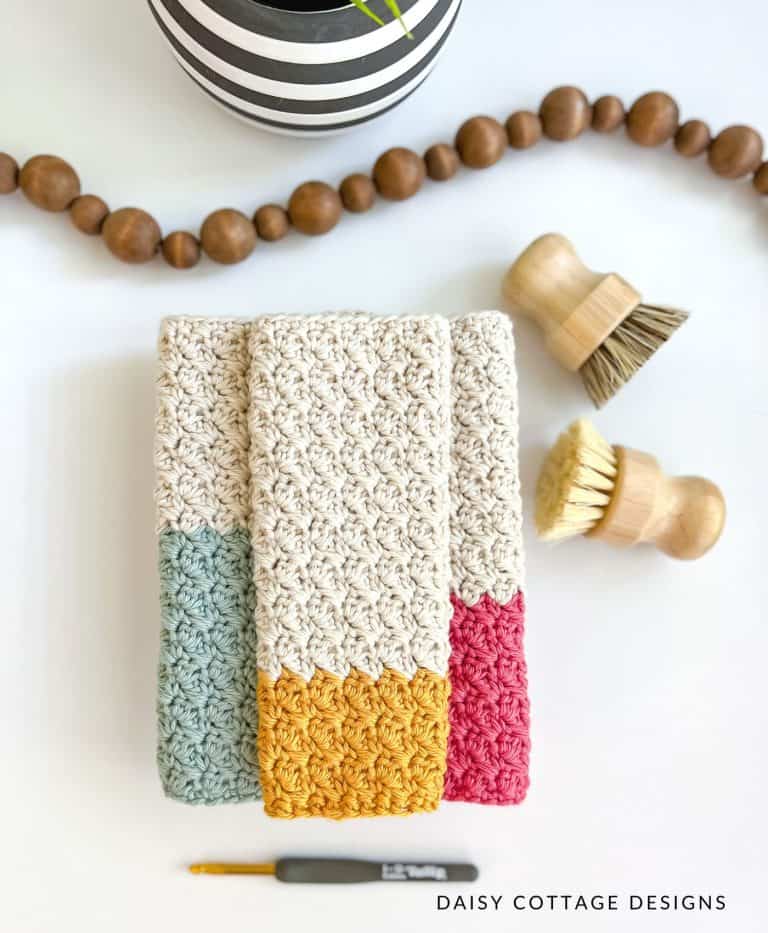 9 Easy Crochet Dishcloth Patterns Beginner Friendly Daisy Cottage Designs