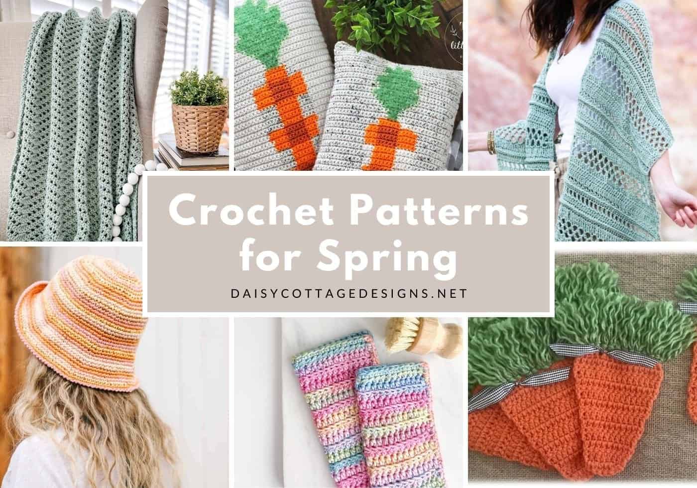 Spring crochet patterns collage