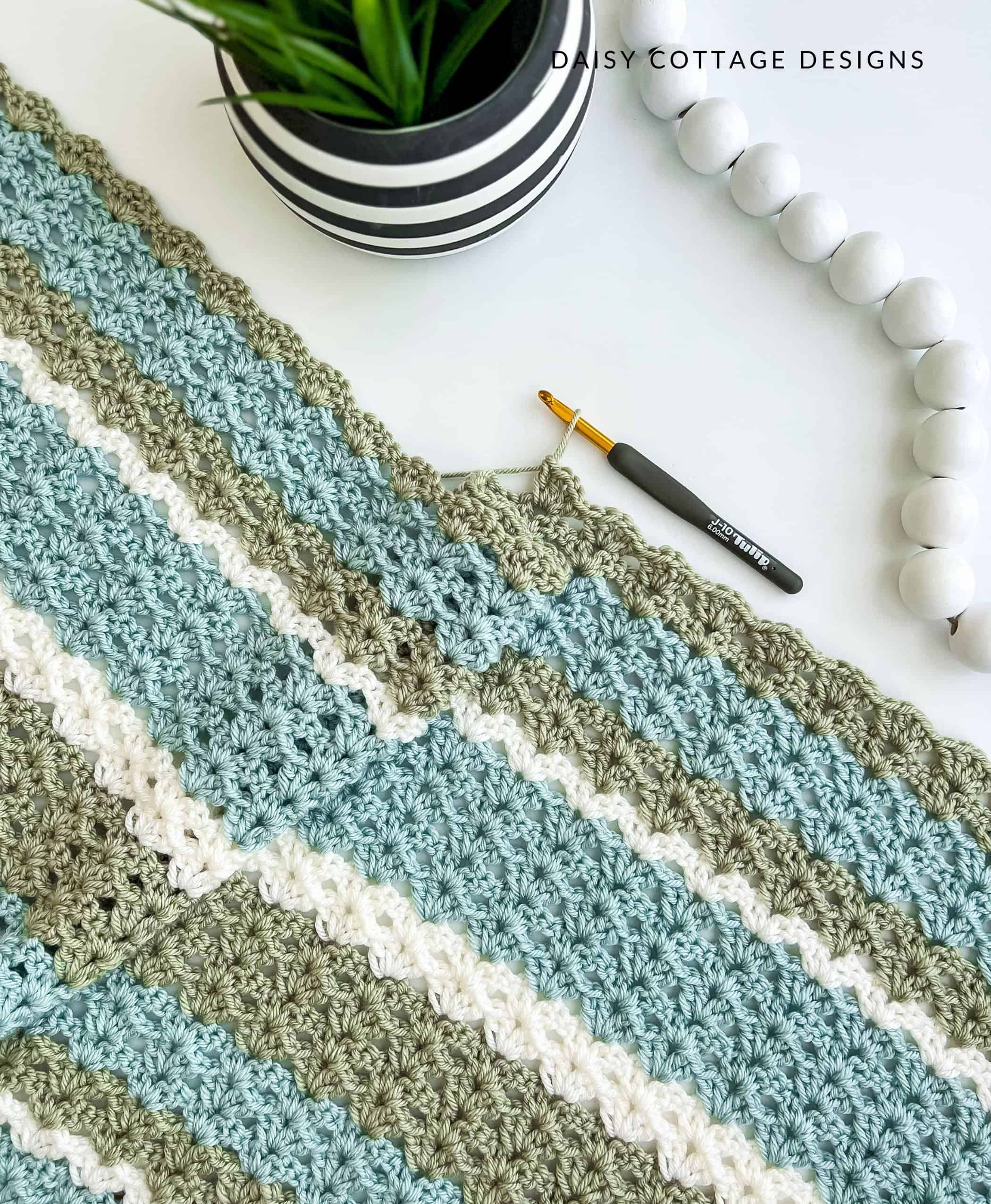 Closeup of Crochet Lap Blanket Pattern