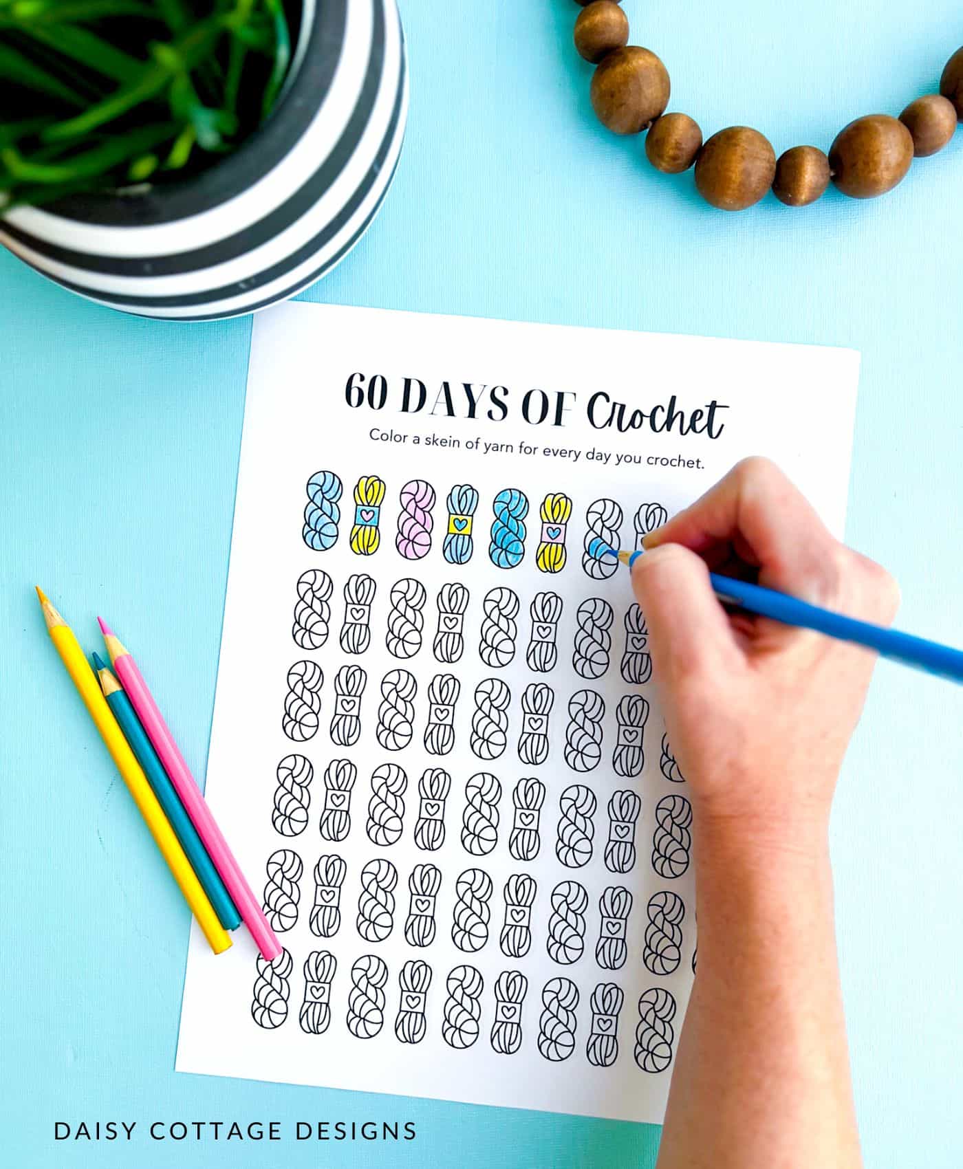 Coloring a crochet tracker