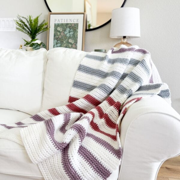 Easy Big Crochet Blanket Pattern: The Mulberry Twist Throw