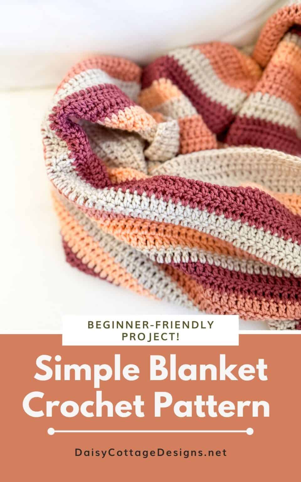 Simple blanket crochet pattern beginner friendly 