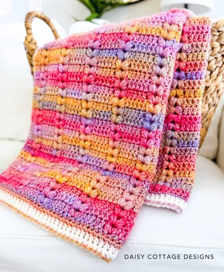 Puff Stitch Crochet Blanket - Easy Pattern!