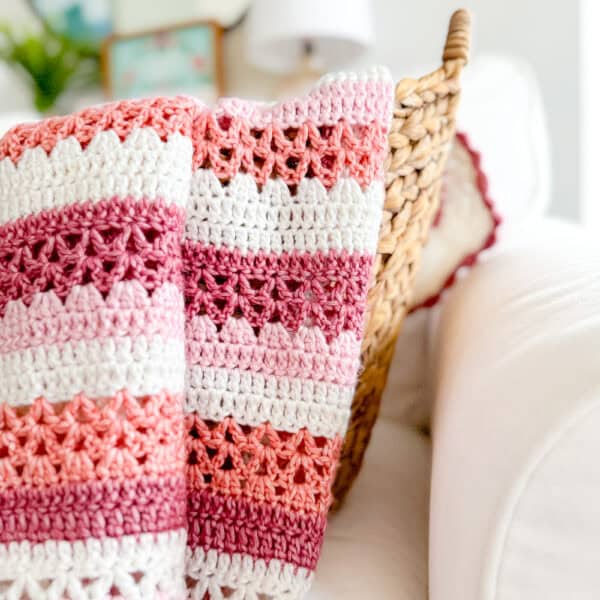 The Raspberry Lattice Blanket Crochet Pattern