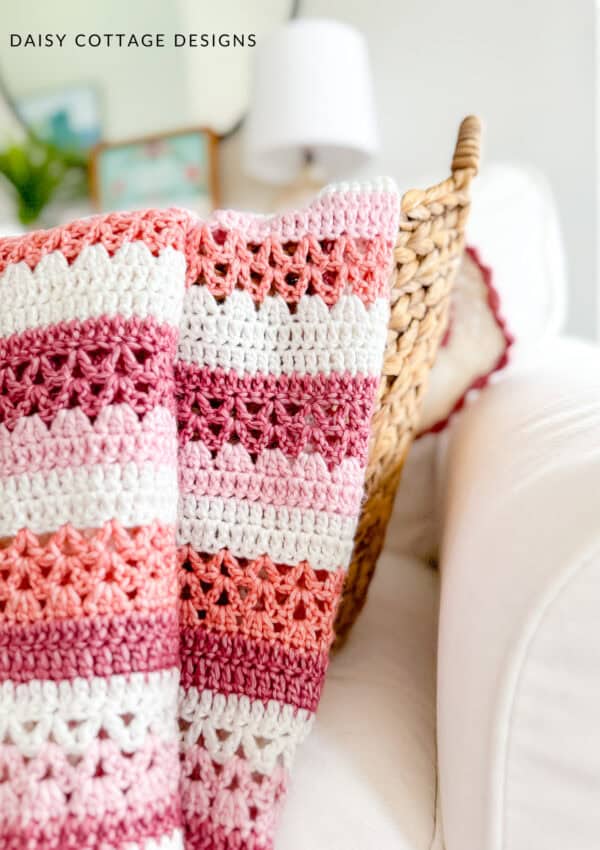 The Raspberry Lattice Blanket Crochet Pattern